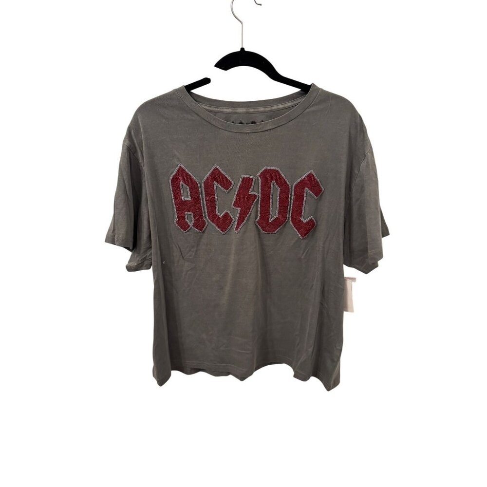 Lucky Brand Gray T-Shirt with Red AC/DC Graphic